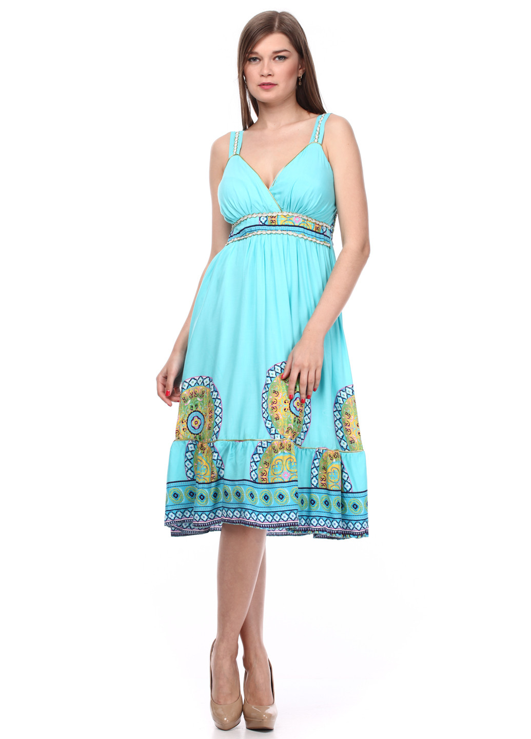 Летний женский сарафан Hao Qi Er с орнаментом