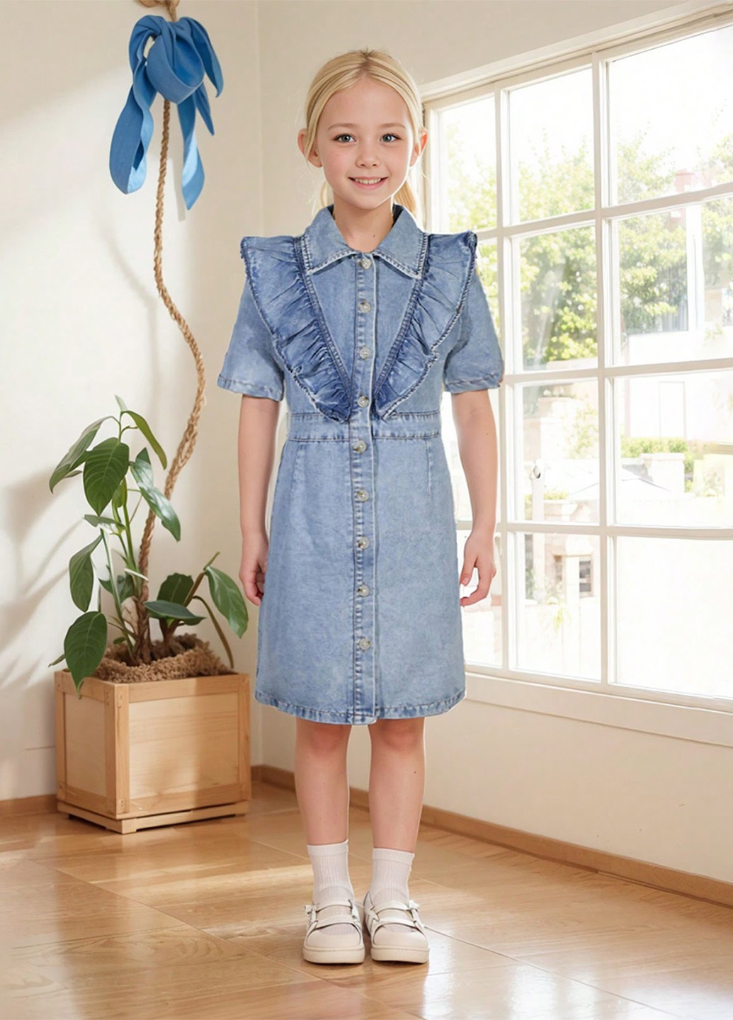 Блакитна сукня SHEIN (329912732)