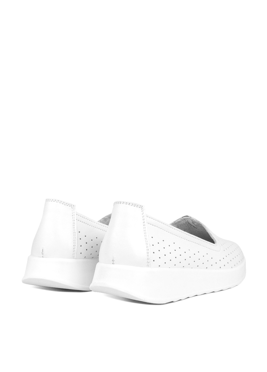 Белые слипоны Alromaro с перфорацией однотонные