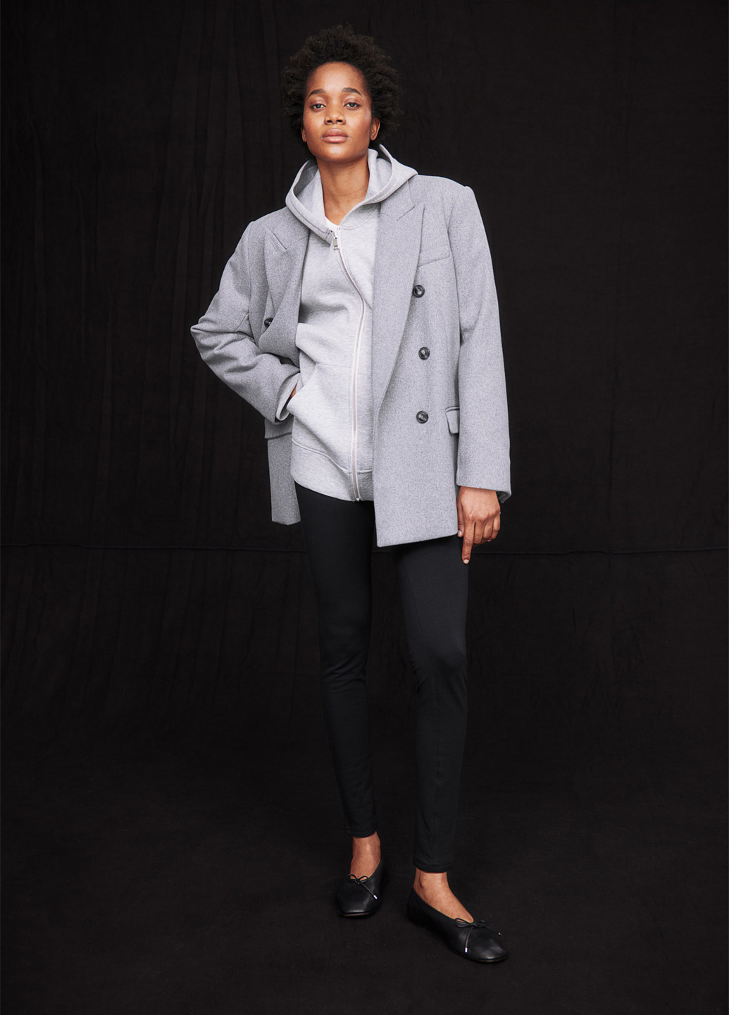 Черные демисезонные леггинсы для беременных H&M