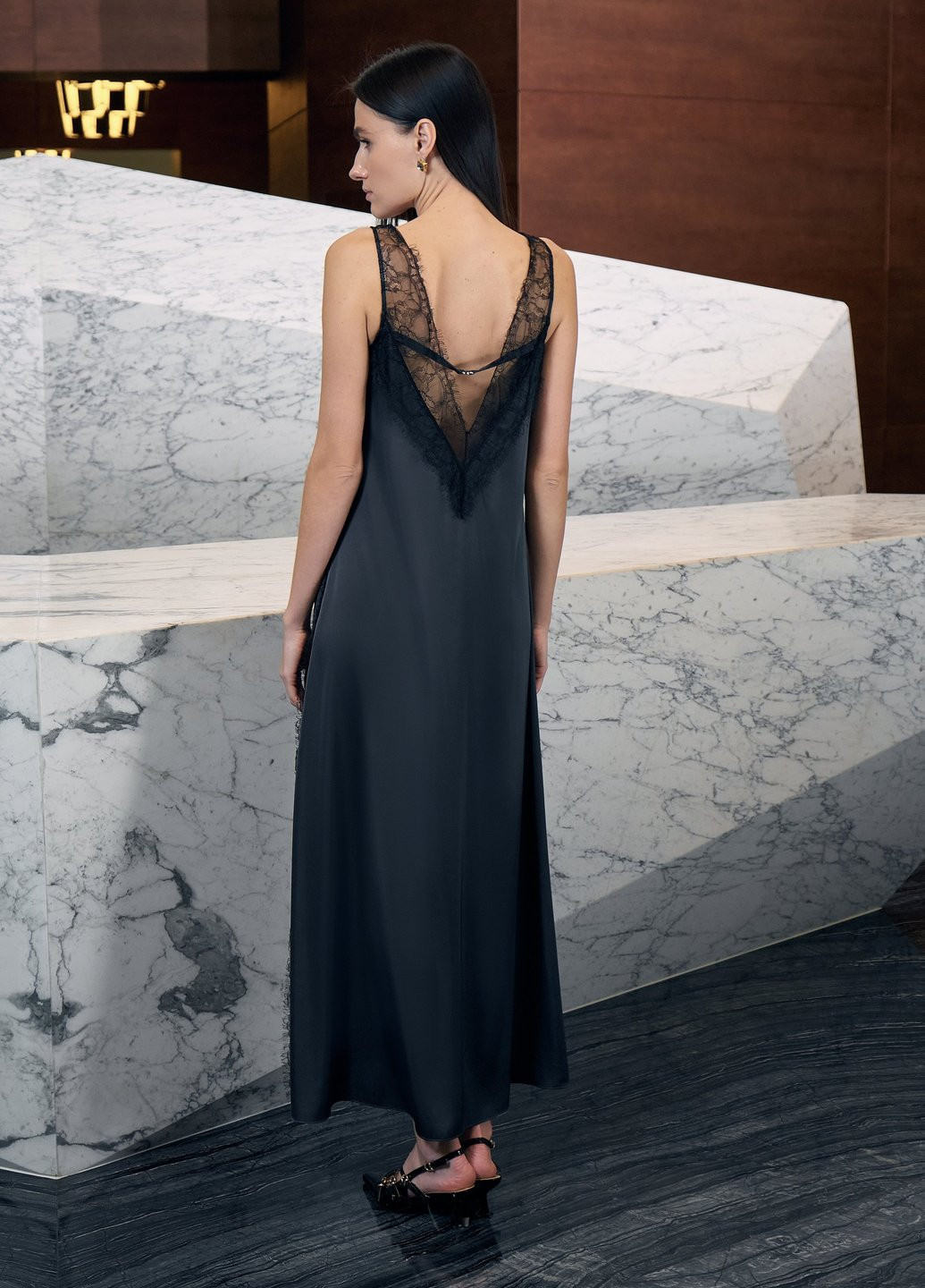 Темно-сіра кежуал сукня сукня-комбінація Gepur однотонна