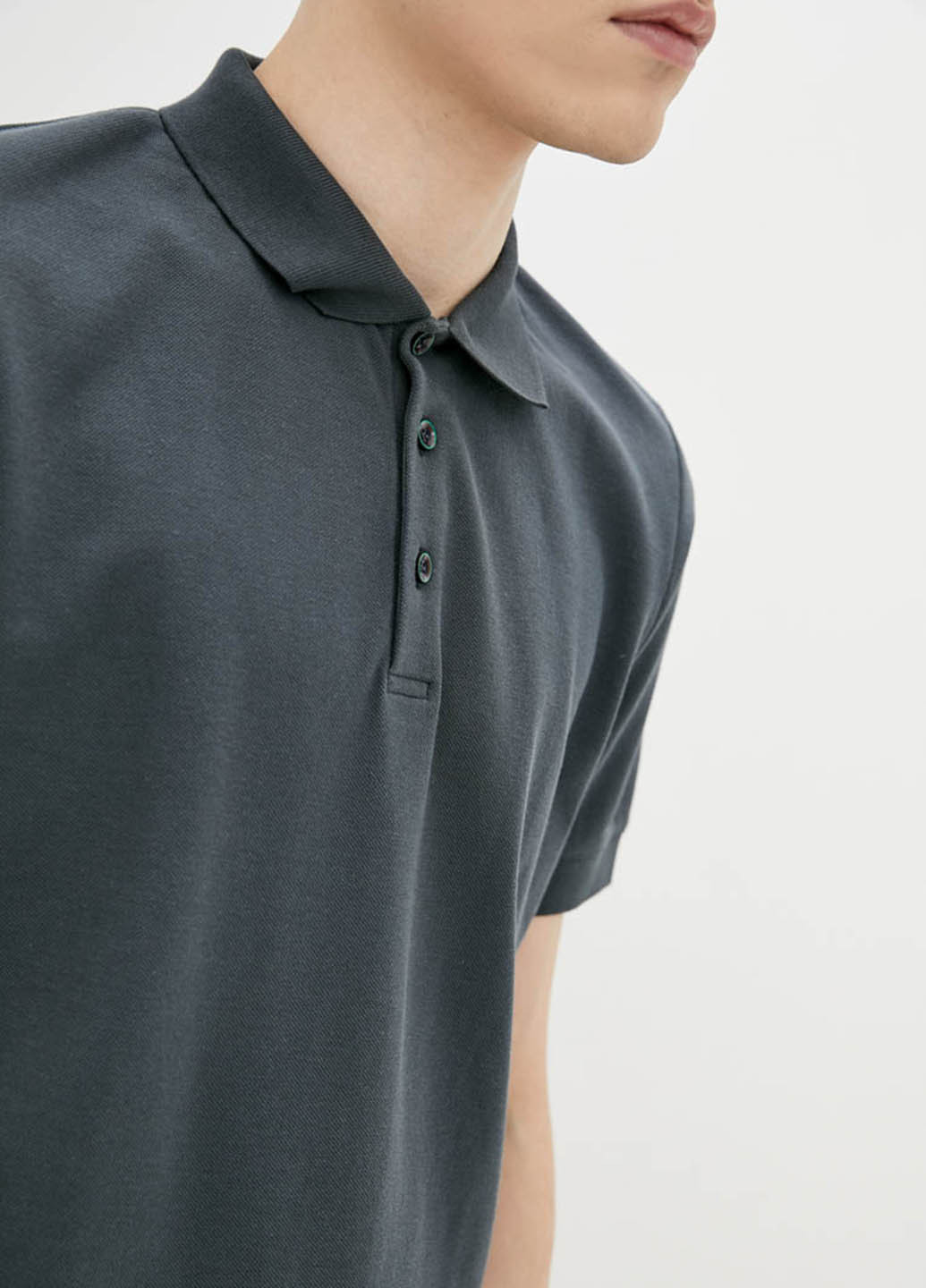 Темно-серая футболка-поло для мужчин Promin однотонная