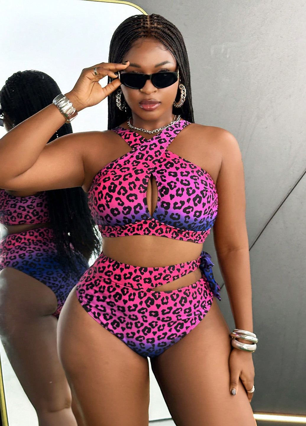 Комбінований літній купальник (ліф, трусики) топ, роздільний SHEIN