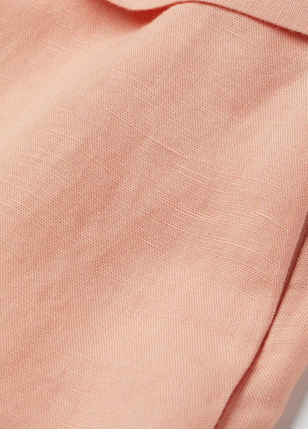Комбинезон H&M комбинезон-шорты однотонный персиковый кэжуал лен
