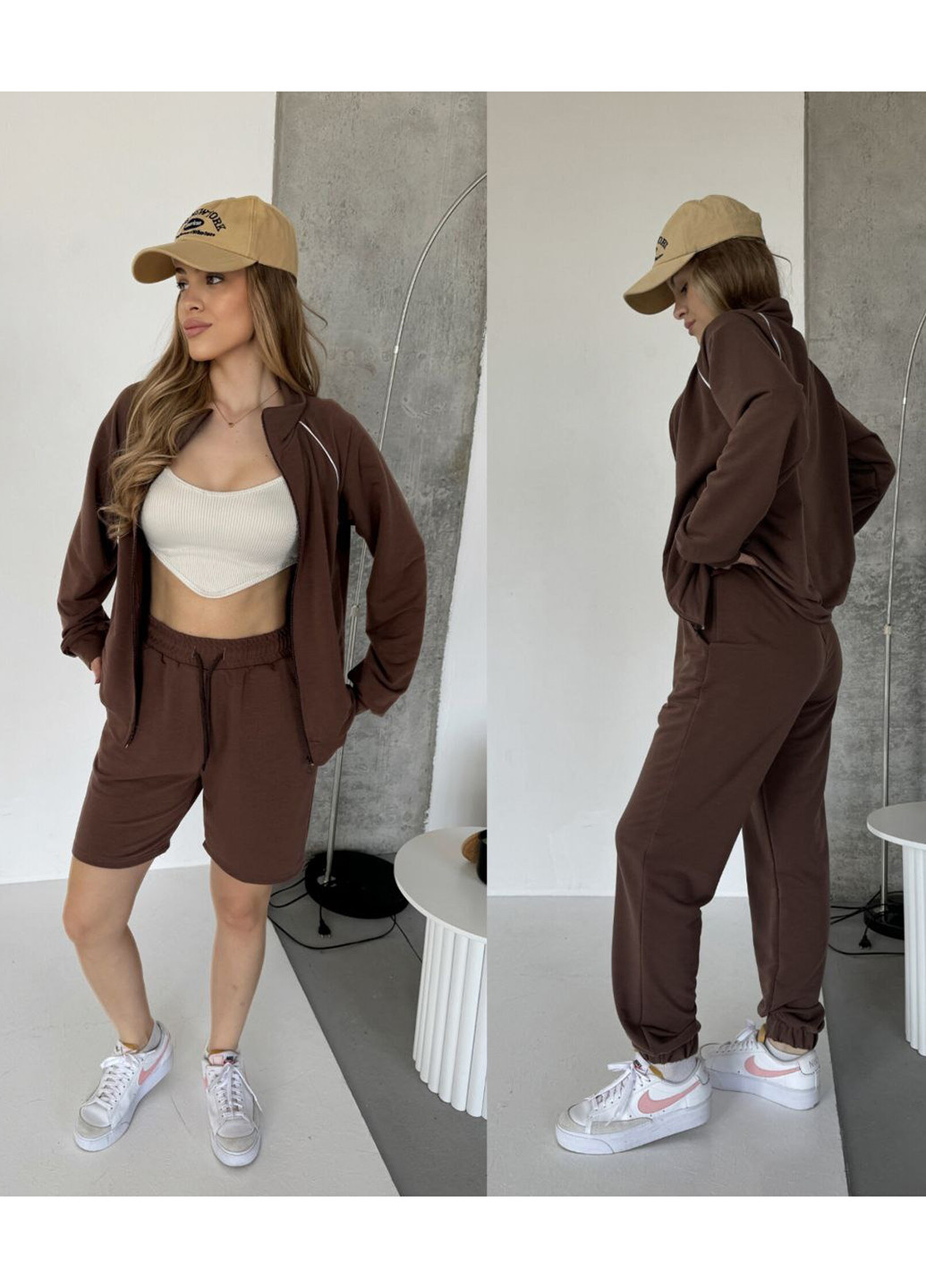 Костюм (толстовка, брюки, шорты) Fashion (353830855)