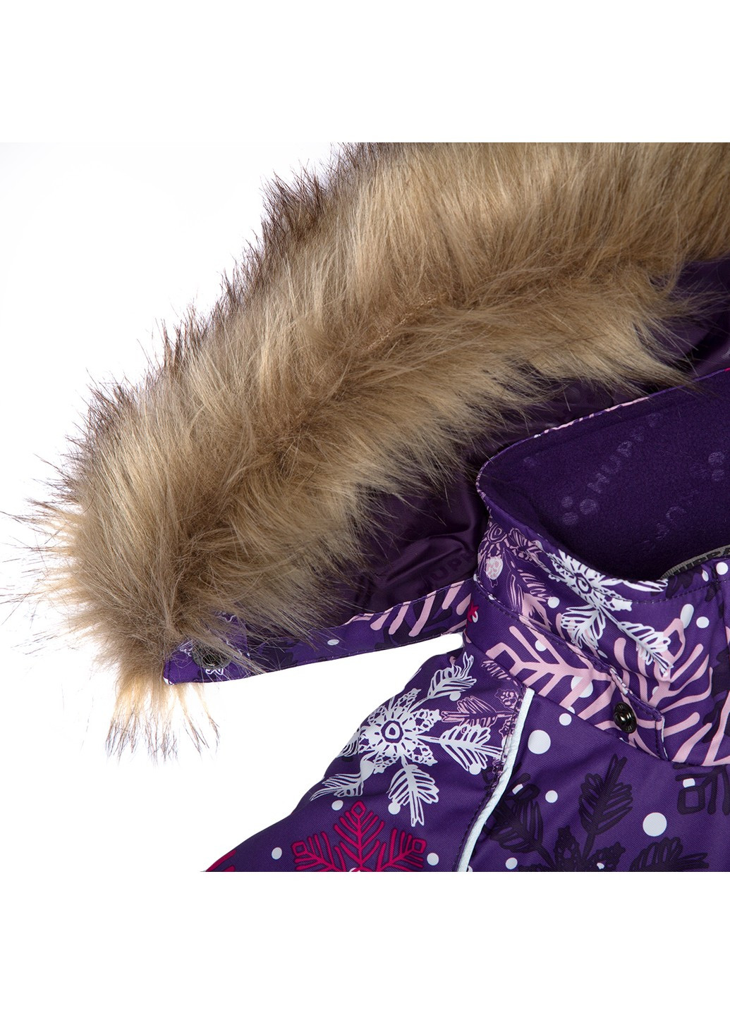 Ліловий зимній комплект зимовий (куртка + напівкомбінезон) marvel Huppa