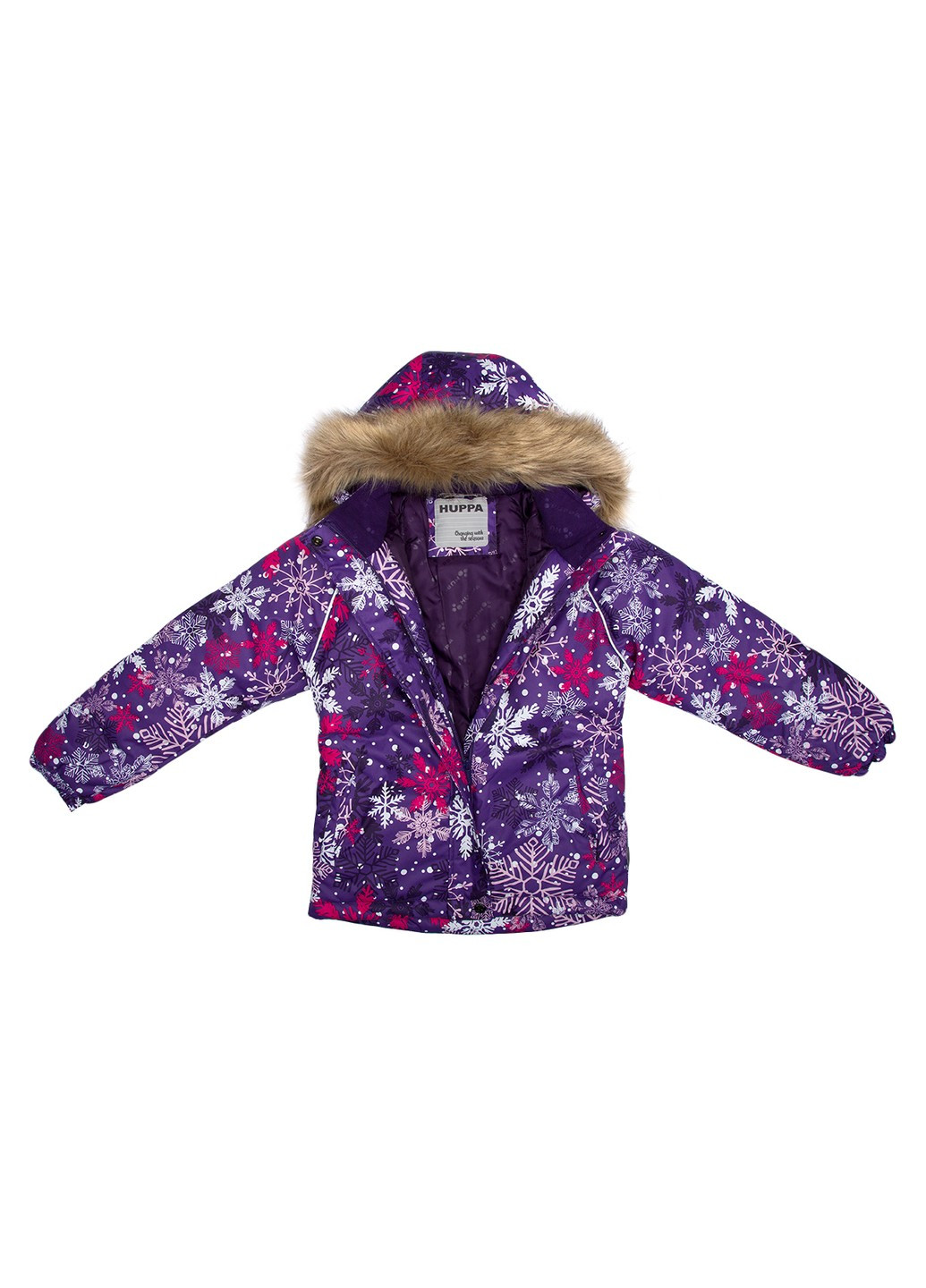 Ліловий зимній комплект зимовий (куртка + напівкомбінезон) marvel Huppa