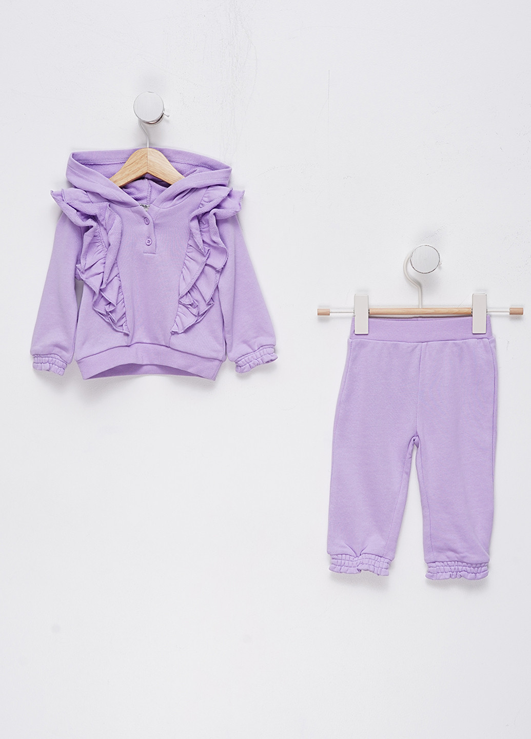 Сиреневый демисезонный костюм (худи, брюки) брючный HABITUAL