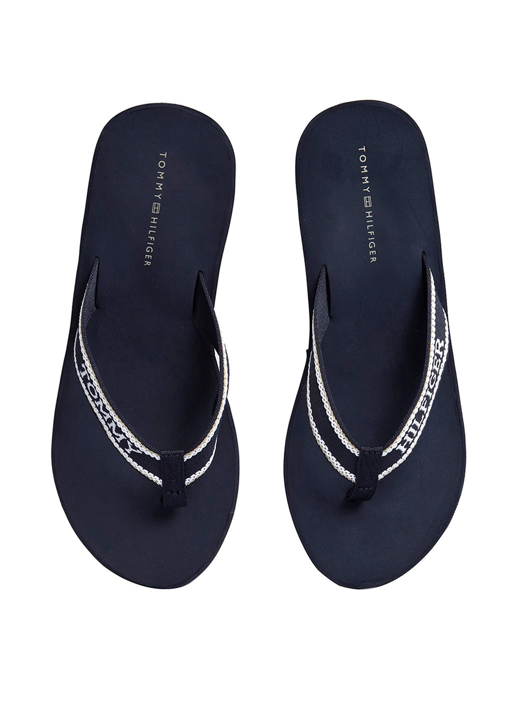 Синие кэжуал, пляжные вьетнамки Tommy Hilfiger с логотипом