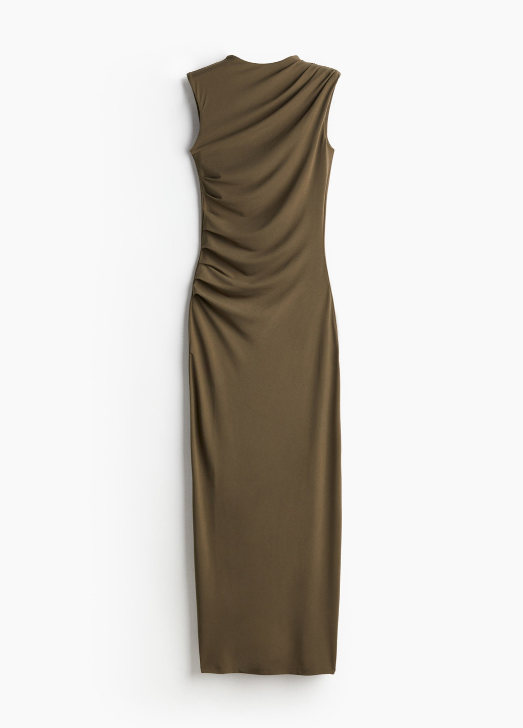 Оливкова (хакі) вечірня, кежуал сукня силуетна H&M однотонна