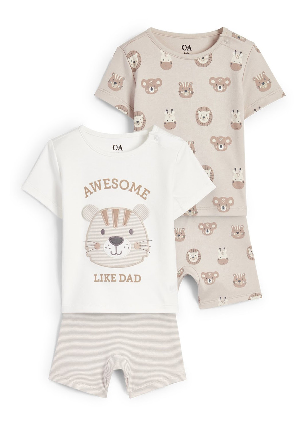 Бежевый летний комплект (футболка, шорты) (2 шт.) C&A