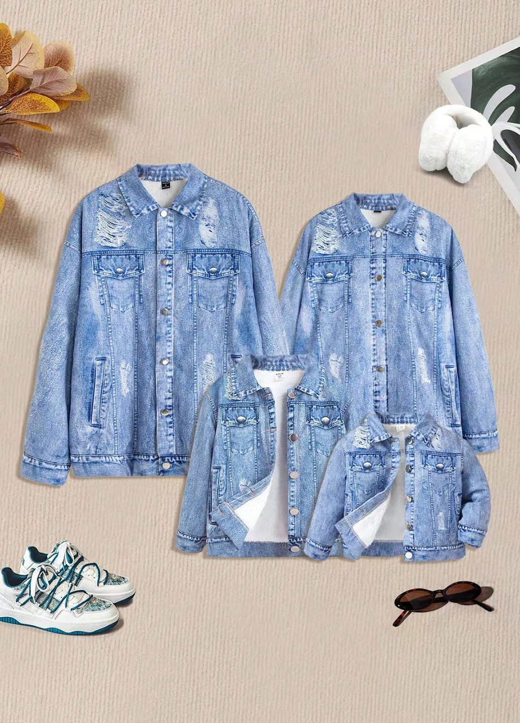 Голубая демисезонная куртка SHEIN