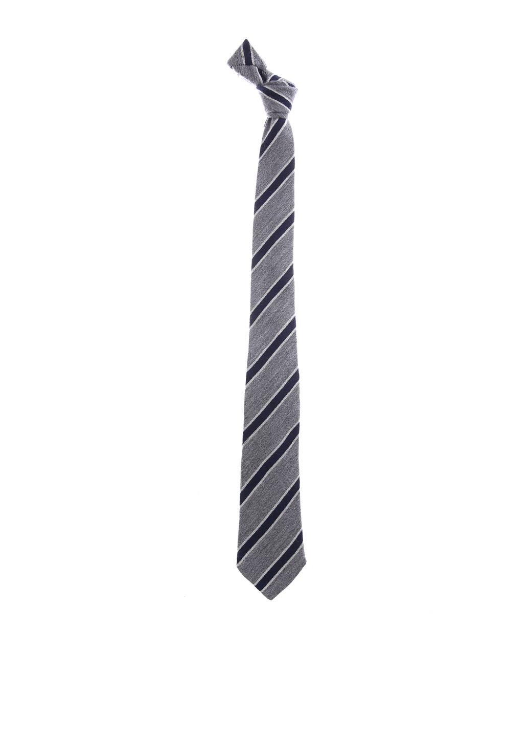 Краватка Massimo Dutti стандартний смужка сіра вовна, шовк