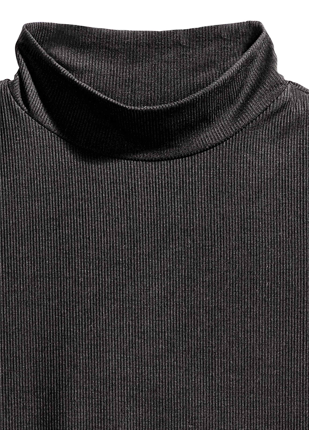Майка H&M однотонная чёрная кэжуал вискоза, трикотаж