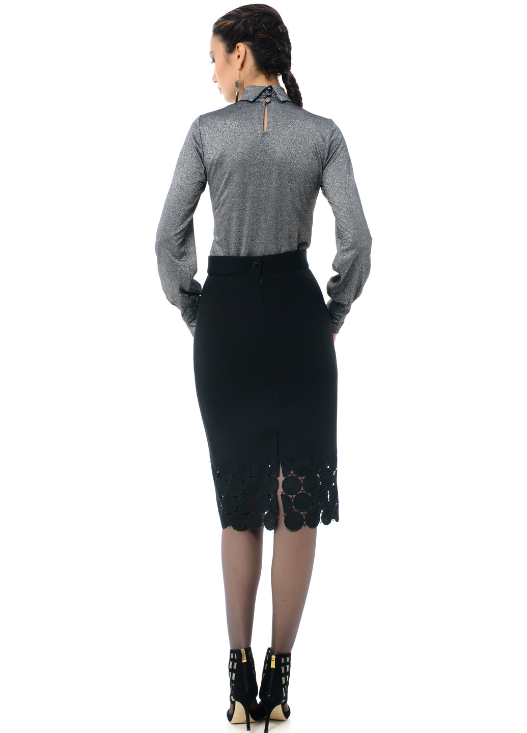 Черная кэжуал однотонная юбка Iren Klairie с высокой талией