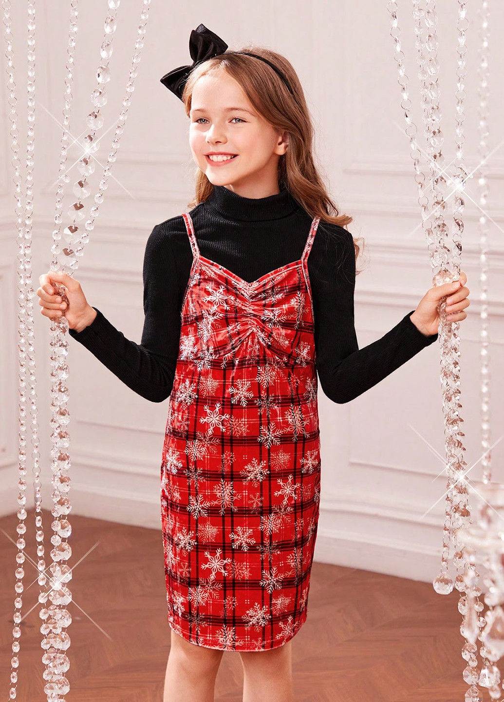 Красный демисезонный комплект (гольф, сарафан) SHEIN