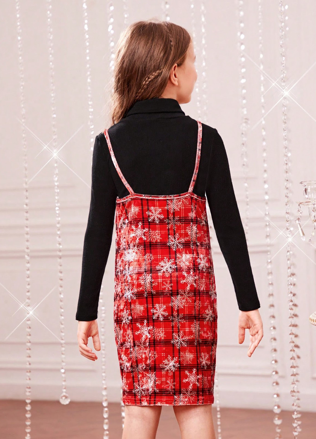 Красный демисезонный комплект (гольф, сарафан) SHEIN