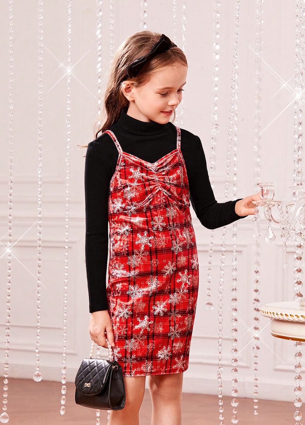 Красный демисезонный комплект (гольф, сарафан) SHEIN