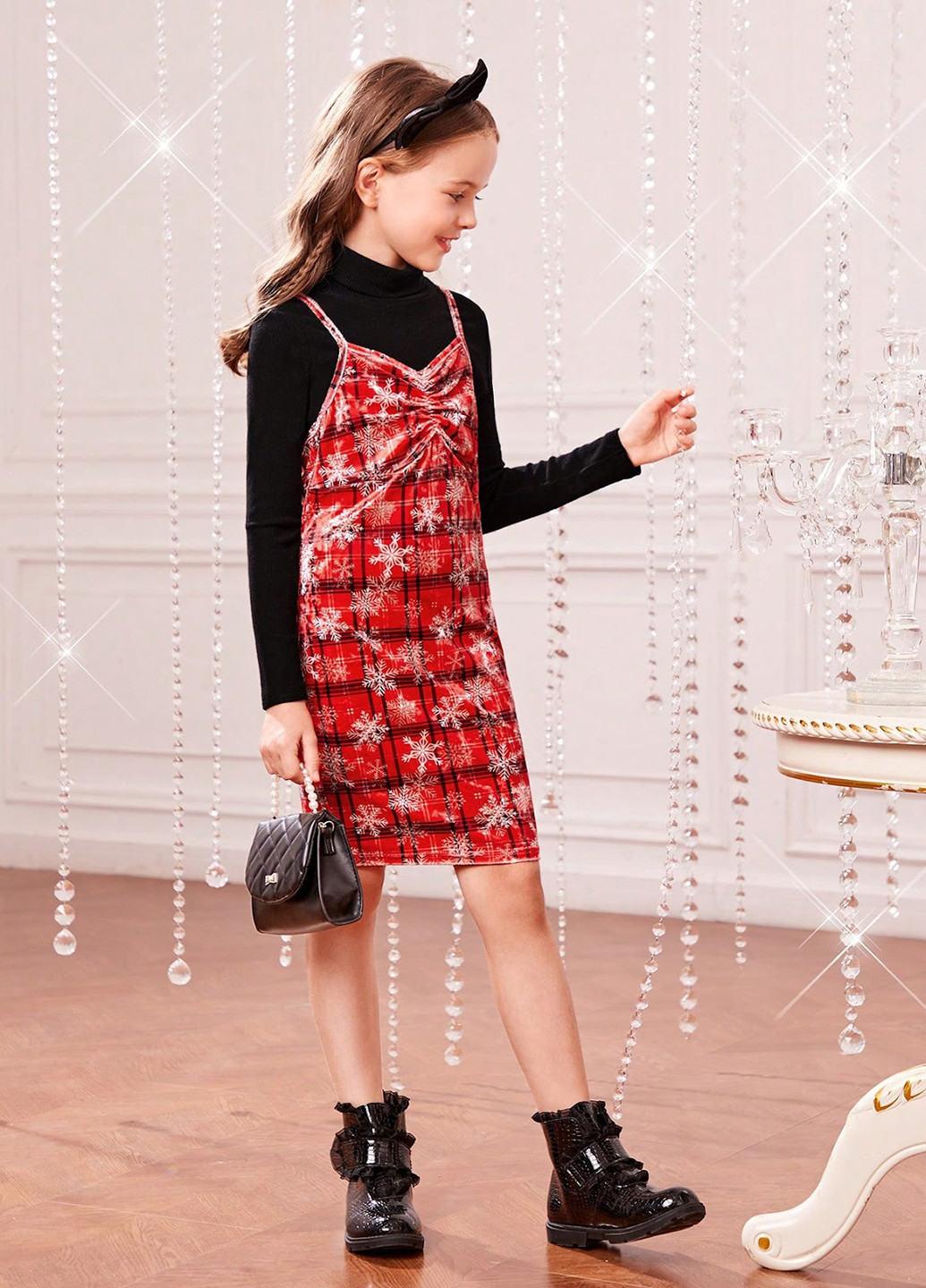 Красный демисезонный комплект (гольф, сарафан) SHEIN