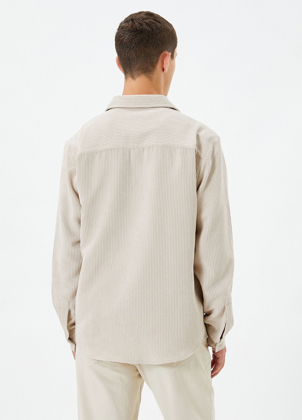 Бежевая кэжуал рубашка однотонная KOTON