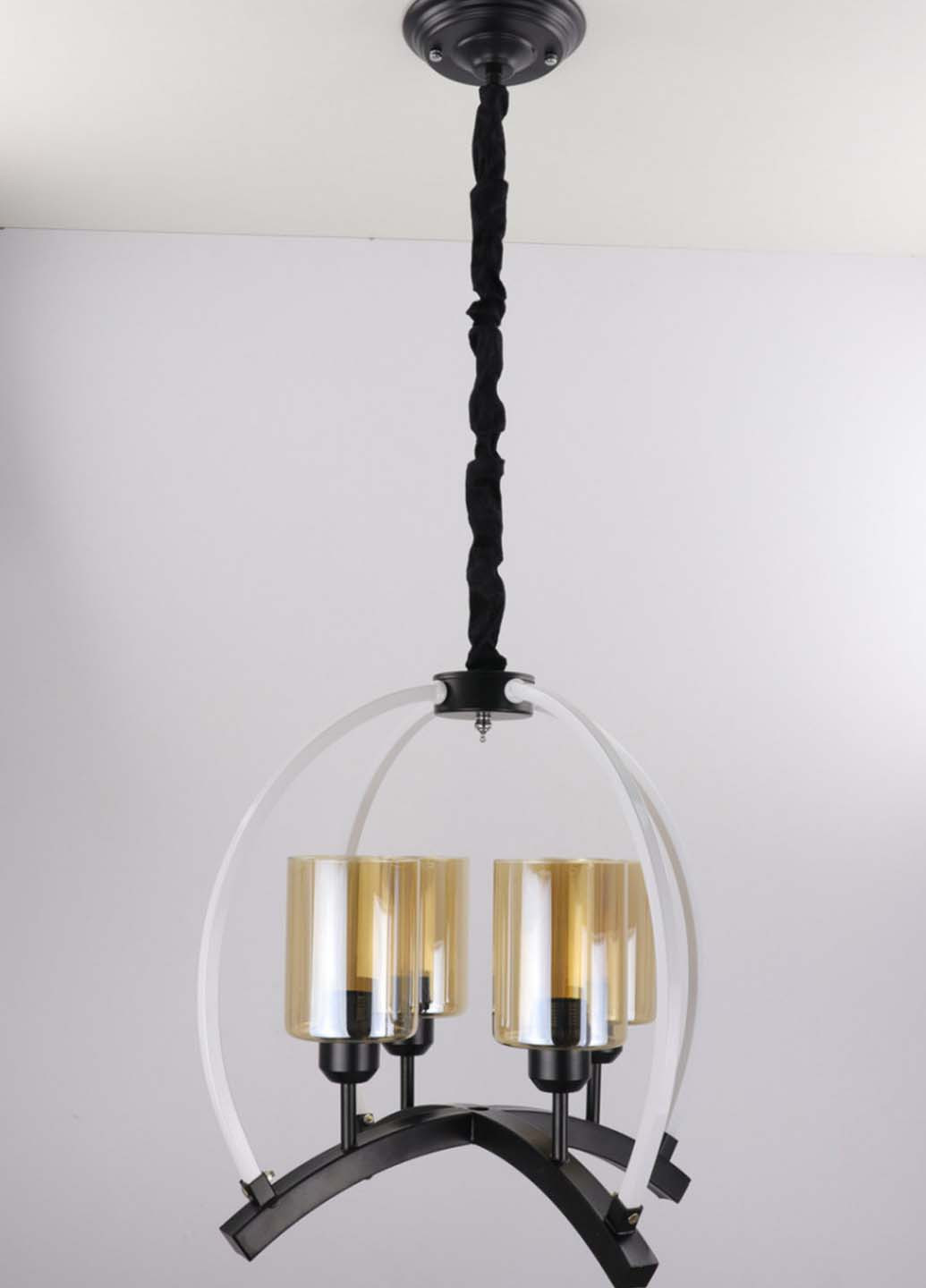 Люстра стельова підвісна в стилі LOFT (лофт) 048/4 Чорний 55х47х47 см. Handmade (234537489)