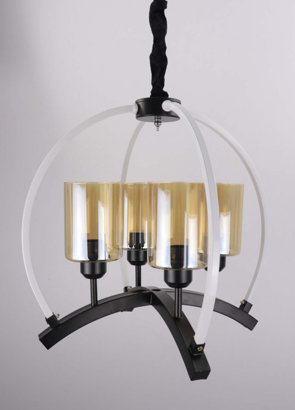 Люстра стельова підвісна в стилі LOFT (лофт) 048/4 Чорний 55х47х47 см. Handmade (234537489)