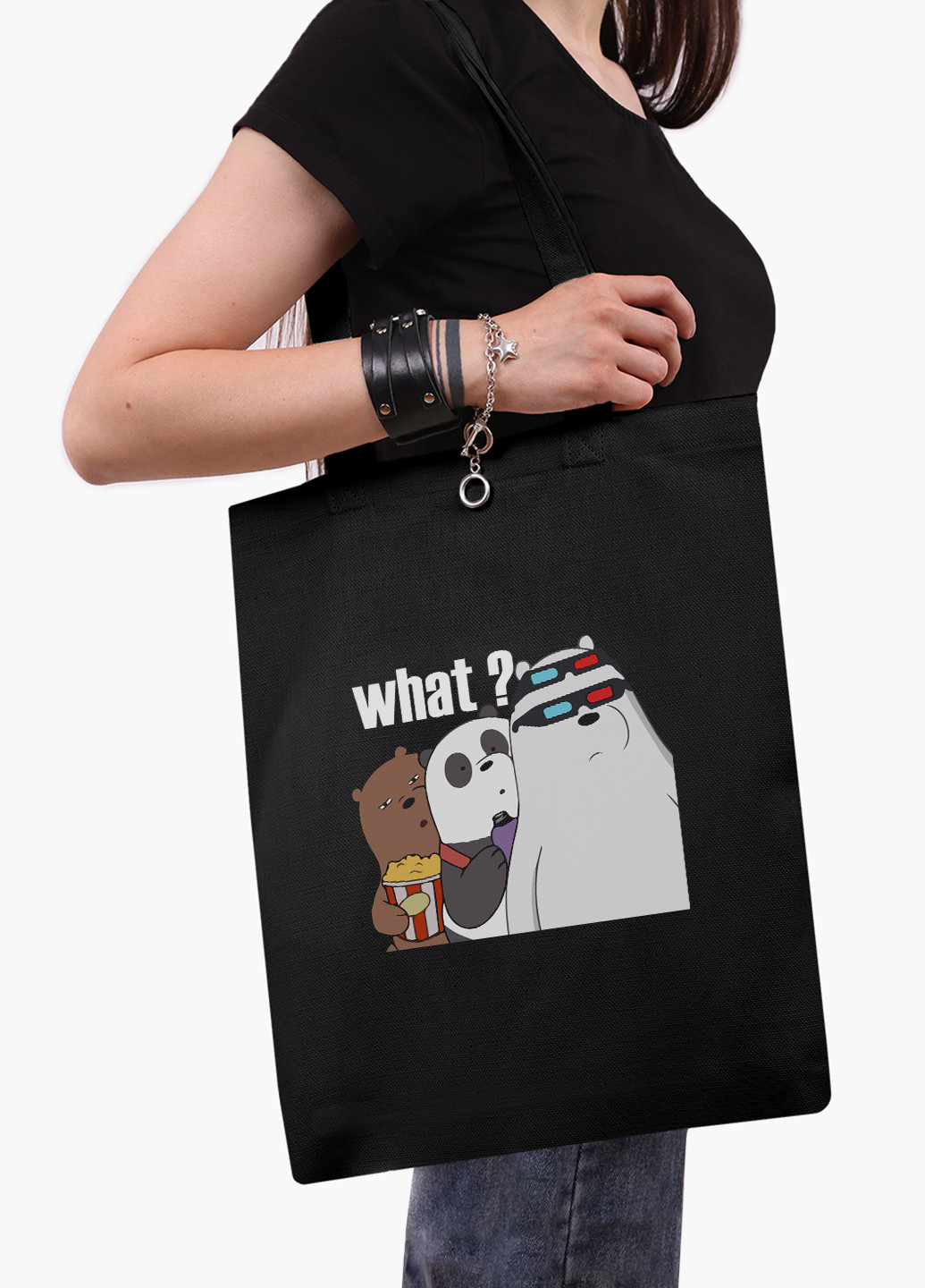 Еко сумка шоппер Вся правда про ведмедів (We Bare Bears) на блискавці (9227-2902-BKZ) MobiPrint (236265517)