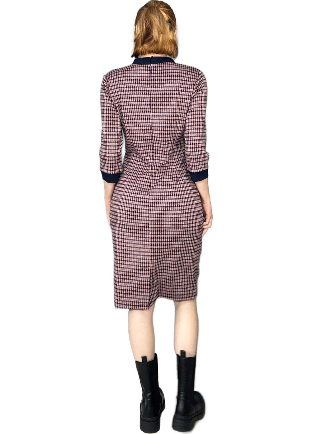 Червона святковий, вечірня, ділова сукня а-силует, футляр No Brand з візерунком "гусяча лапка"