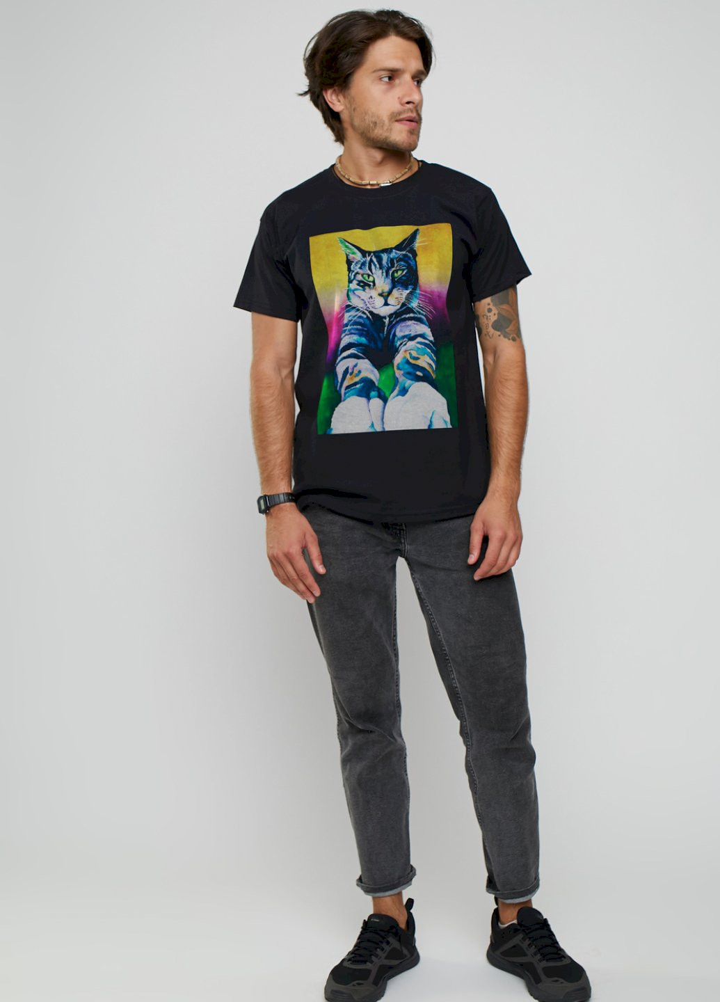 Чорна футболка чоловіча YAPPI