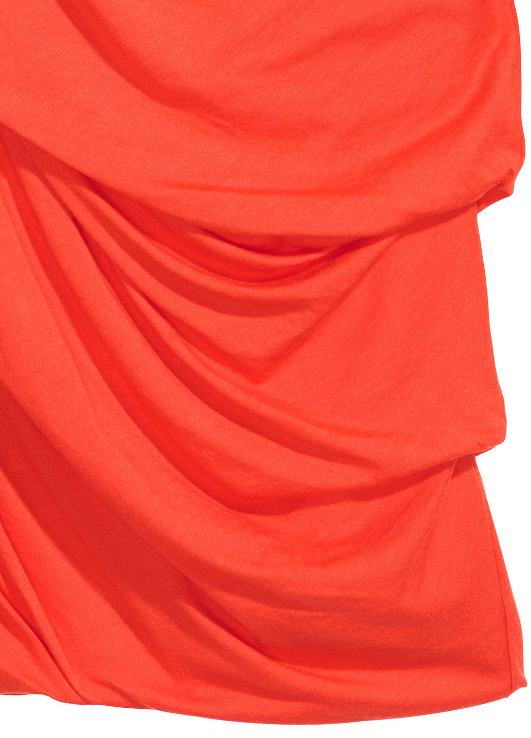 Оранжево-красное кэжуал платье с длинным рукавом H&M однотонное
