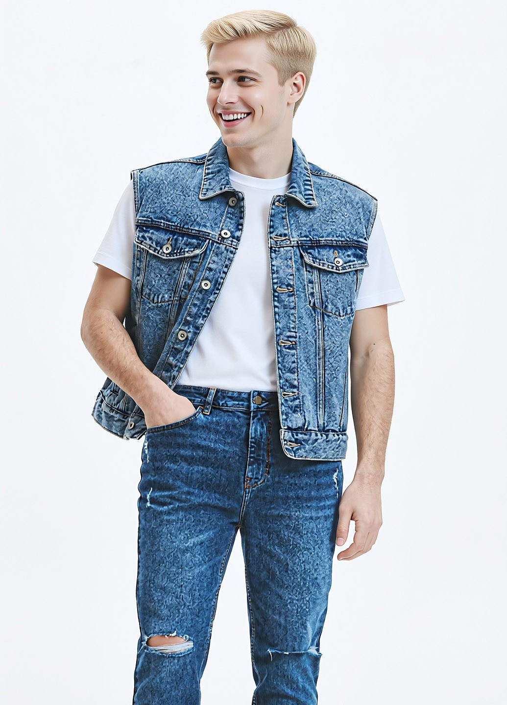 Синие демисезонные слим, каррот фит джинсы Reserved