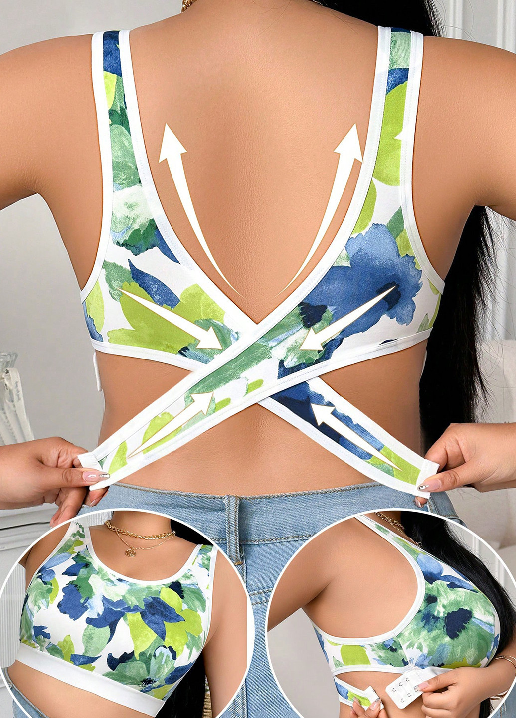 Комбінований топ бюстгальтер SHEIN без кісточок поліестер