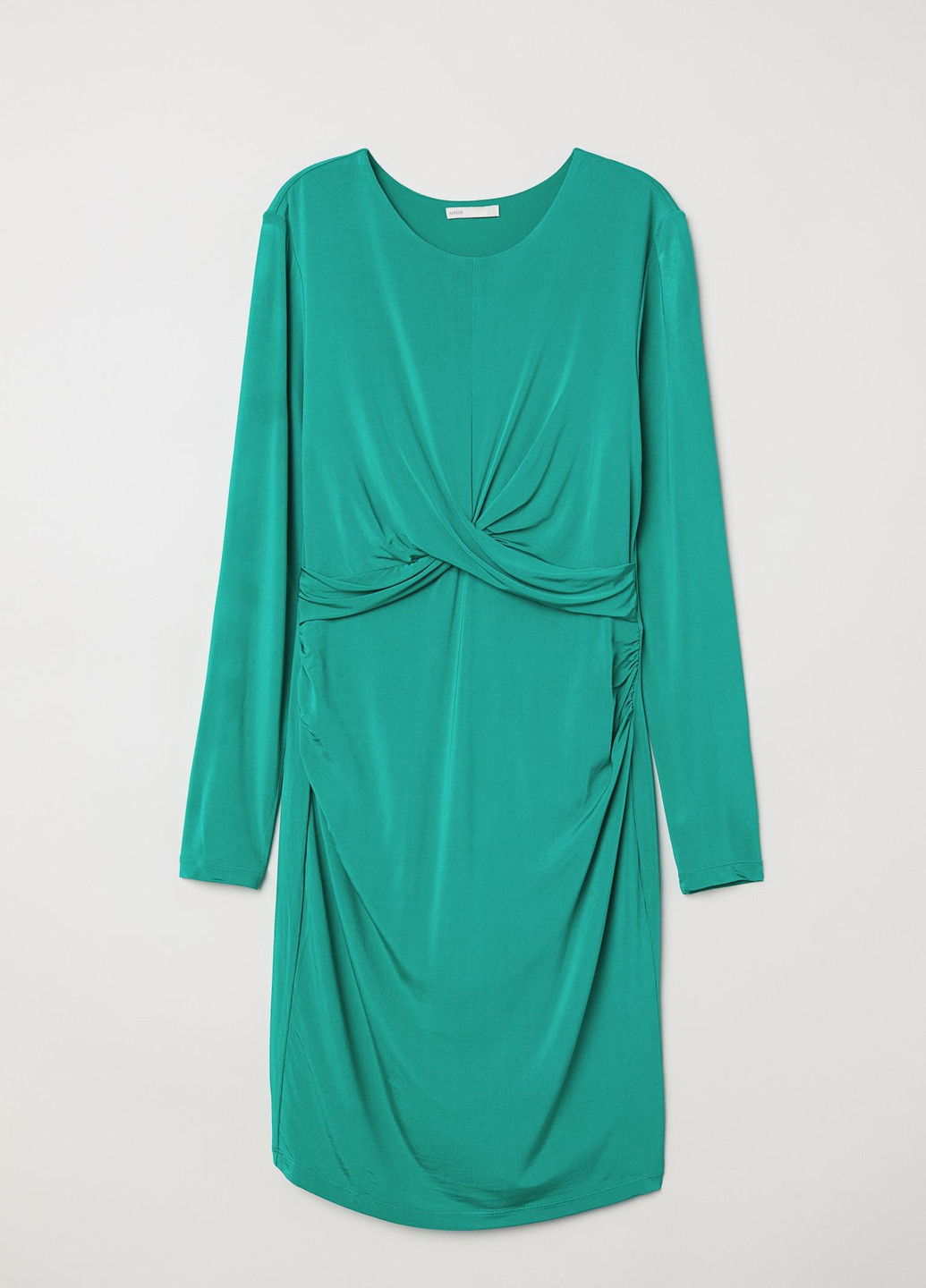 Зеленое платье для беременных H&M однотонное