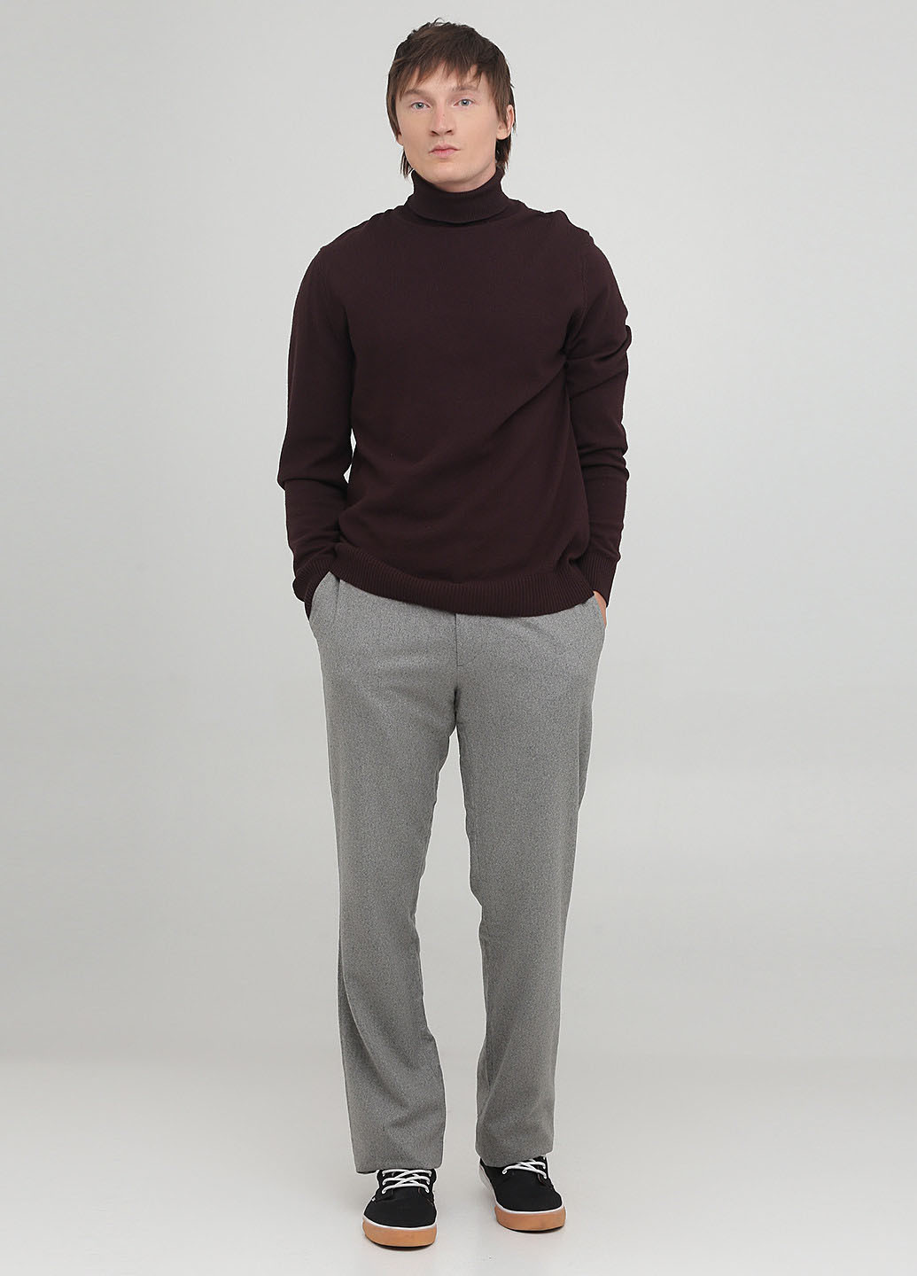 Серые классические демисезонные прямые брюки Ralph Lauren