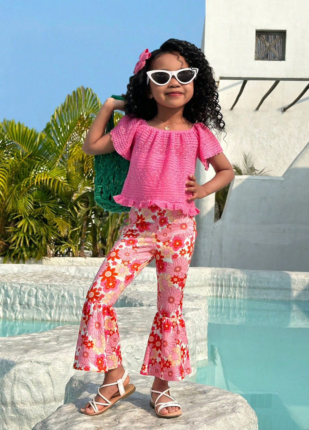 Комбінований літній костюм (блуза, штани) SHEIN