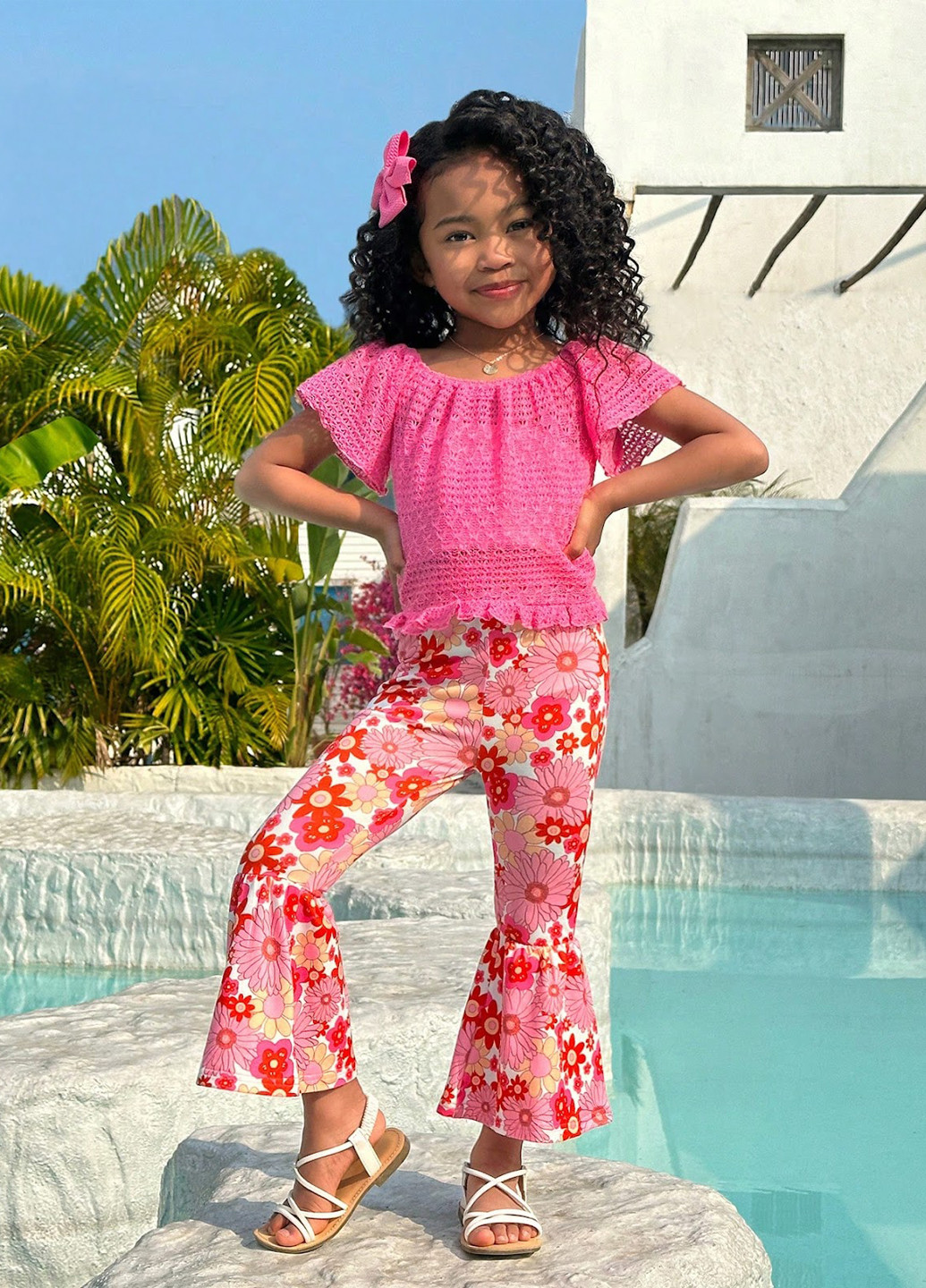 Комбінований літній костюм (блуза, штани) SHEIN