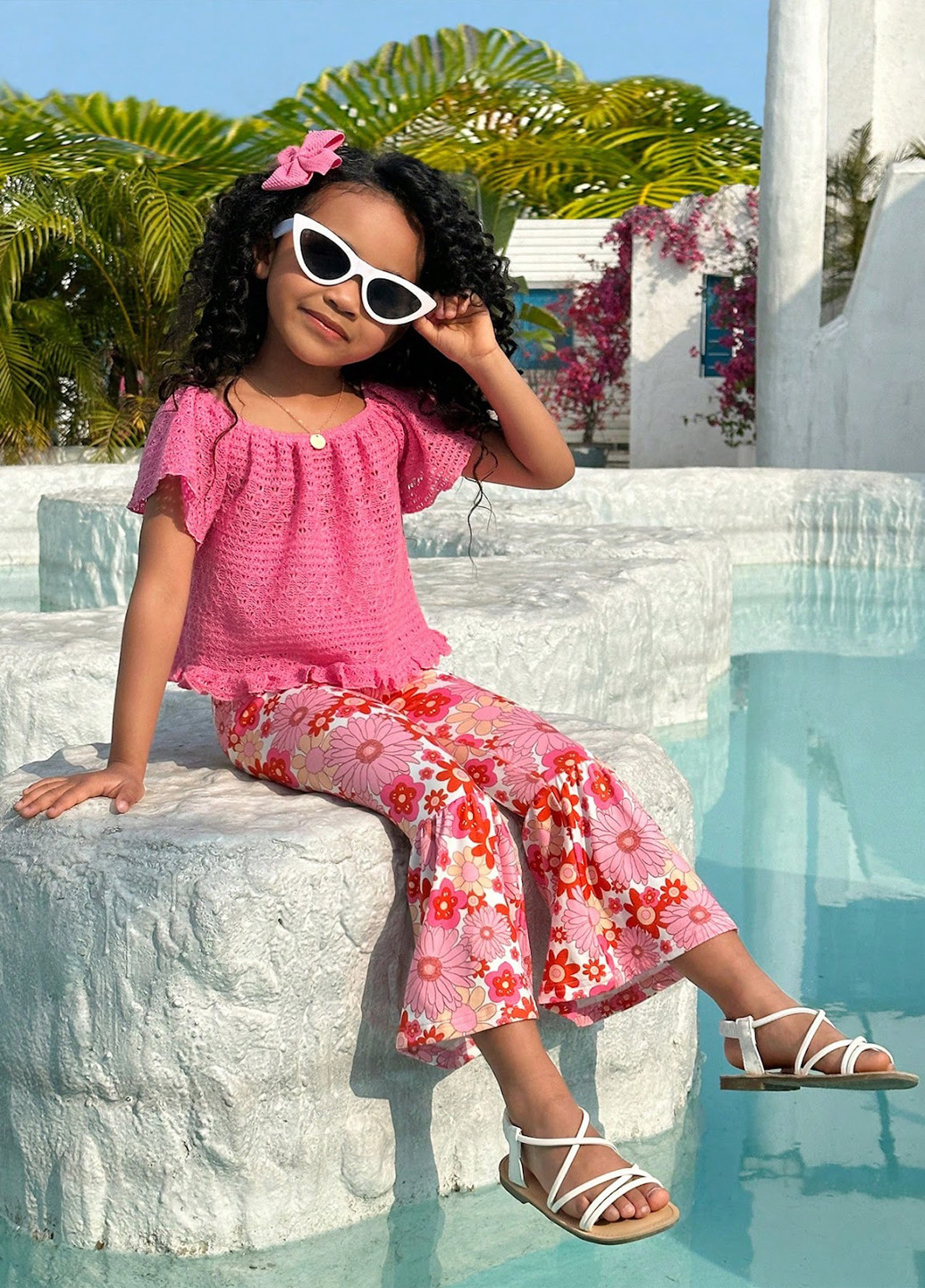 Комбінований літній костюм (блуза, штани) SHEIN