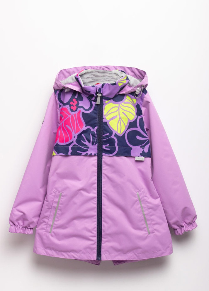 Фиолетовая демисезонная куртка короткая на девочку avg-101/s Joiks