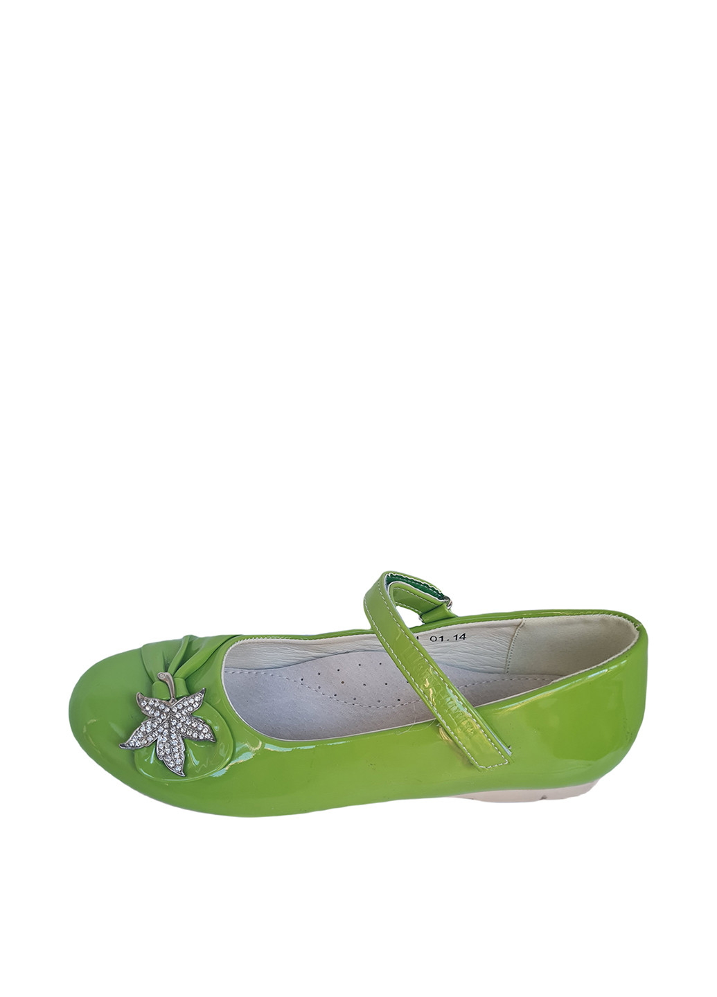 Зеленые туфли на низком каблуке Шалунишка