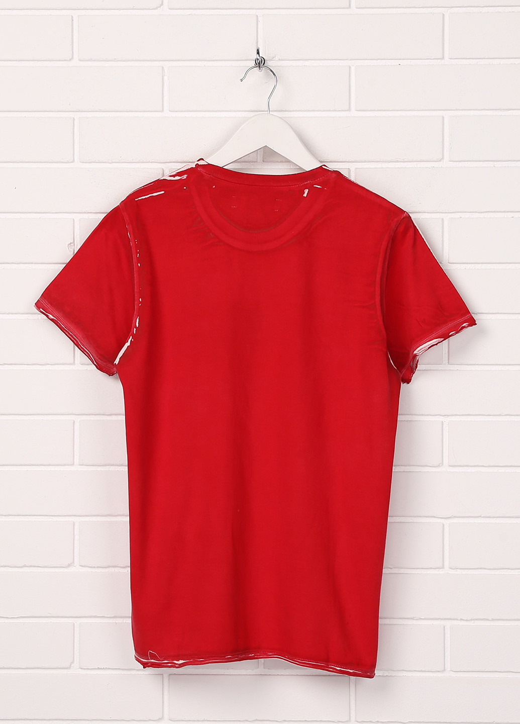 Красная летняя футболка с коротким рукавом John Galliano