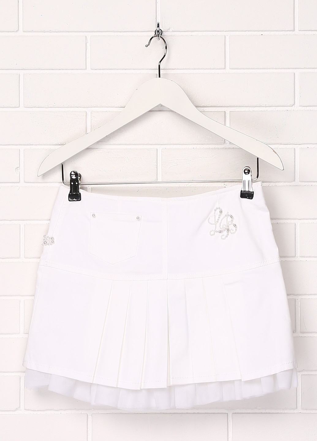 Белая кэжуал с логотипом юбка Laura Biagiotti мини