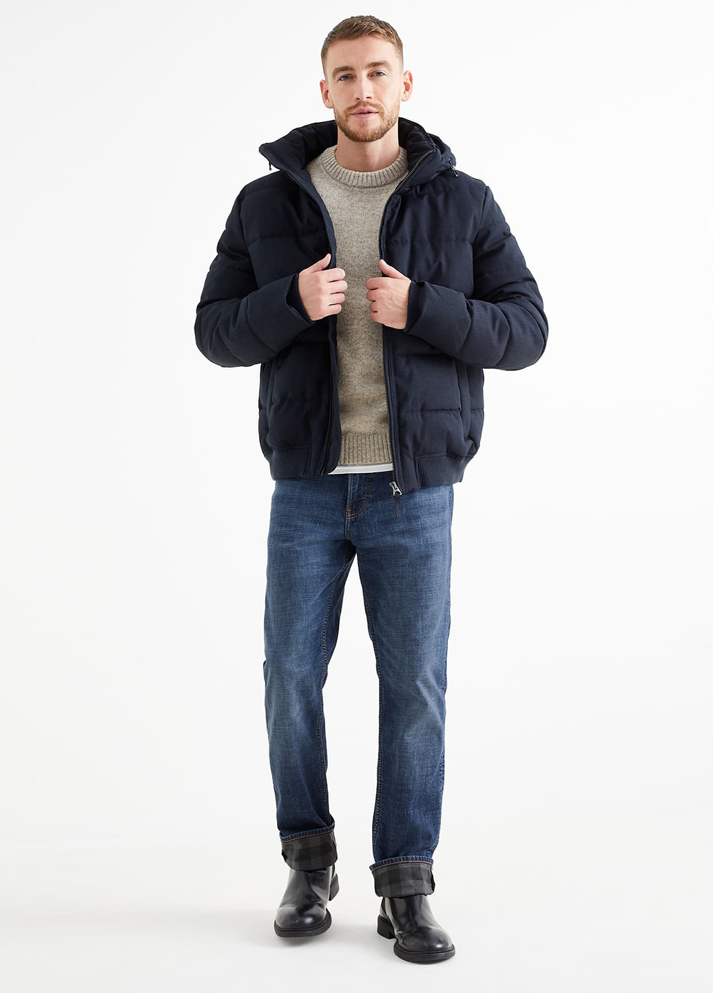 Синие демисезонные регюлар фит джинсы C&A