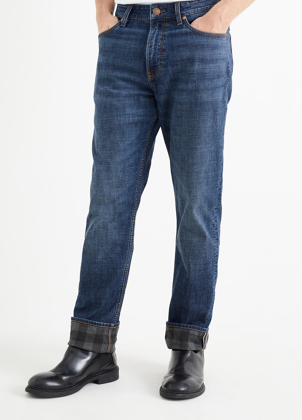 Синие демисезонные регюлар фит джинсы C&A