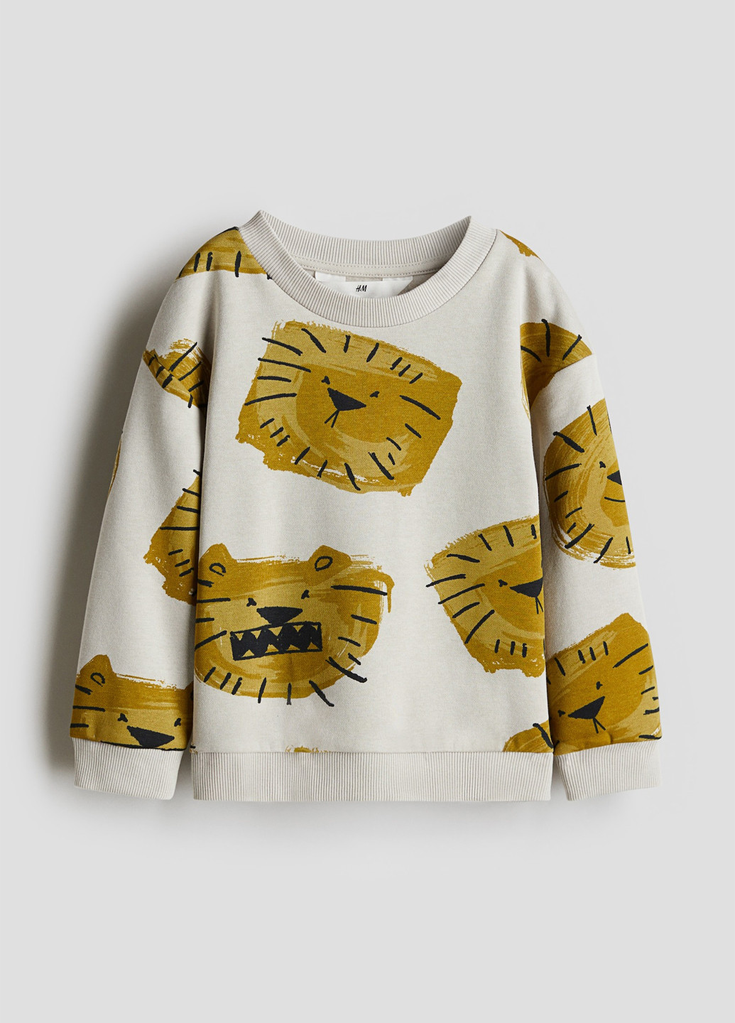 Світло-бежевий світшот H&M малюнок без декору (369791796)