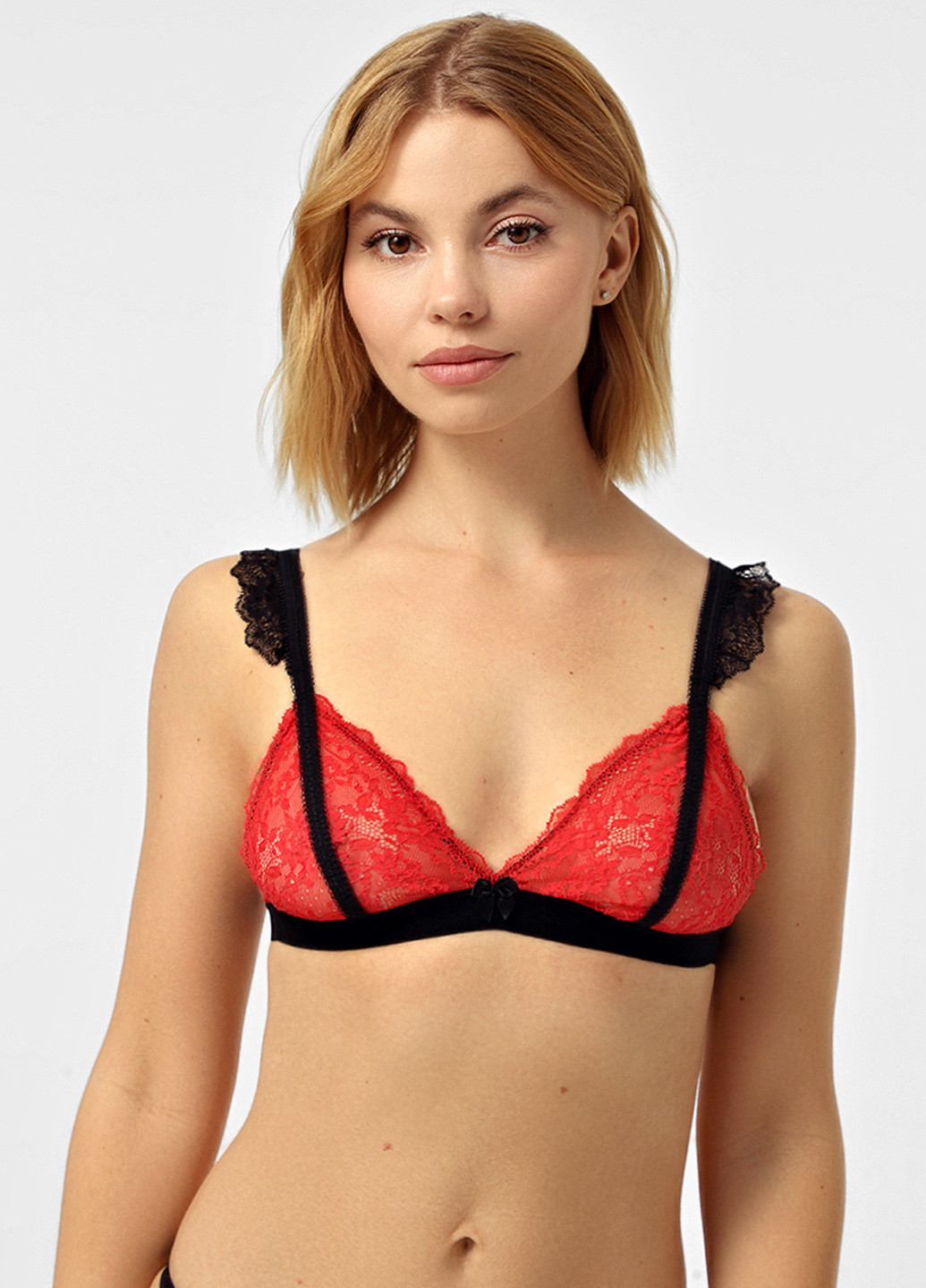 Червоний тріенджел бюстгальтер Sambario без кісточок поліамід