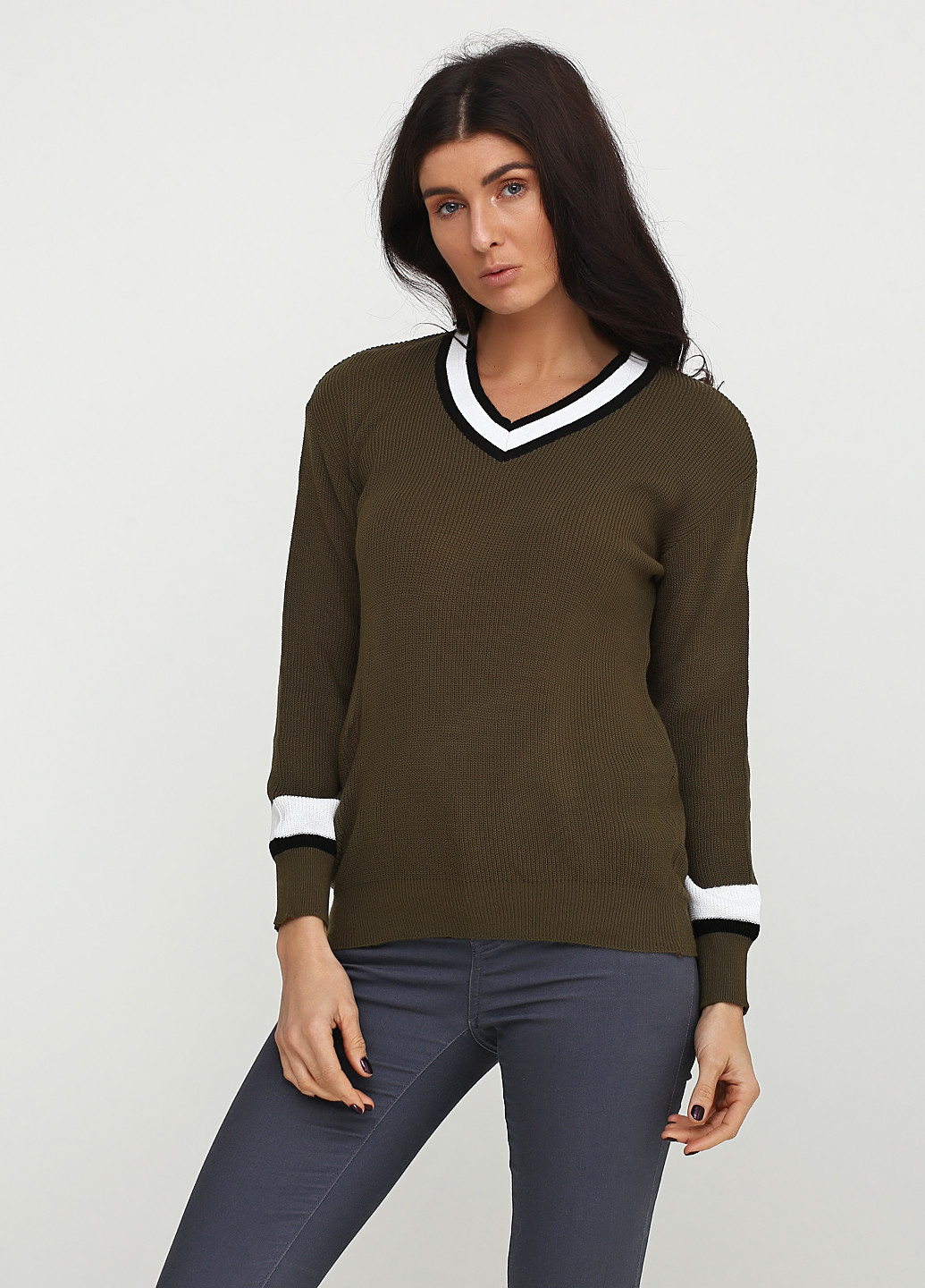 Оливковый (хаки) демисезонный пуловер пуловер Babylon