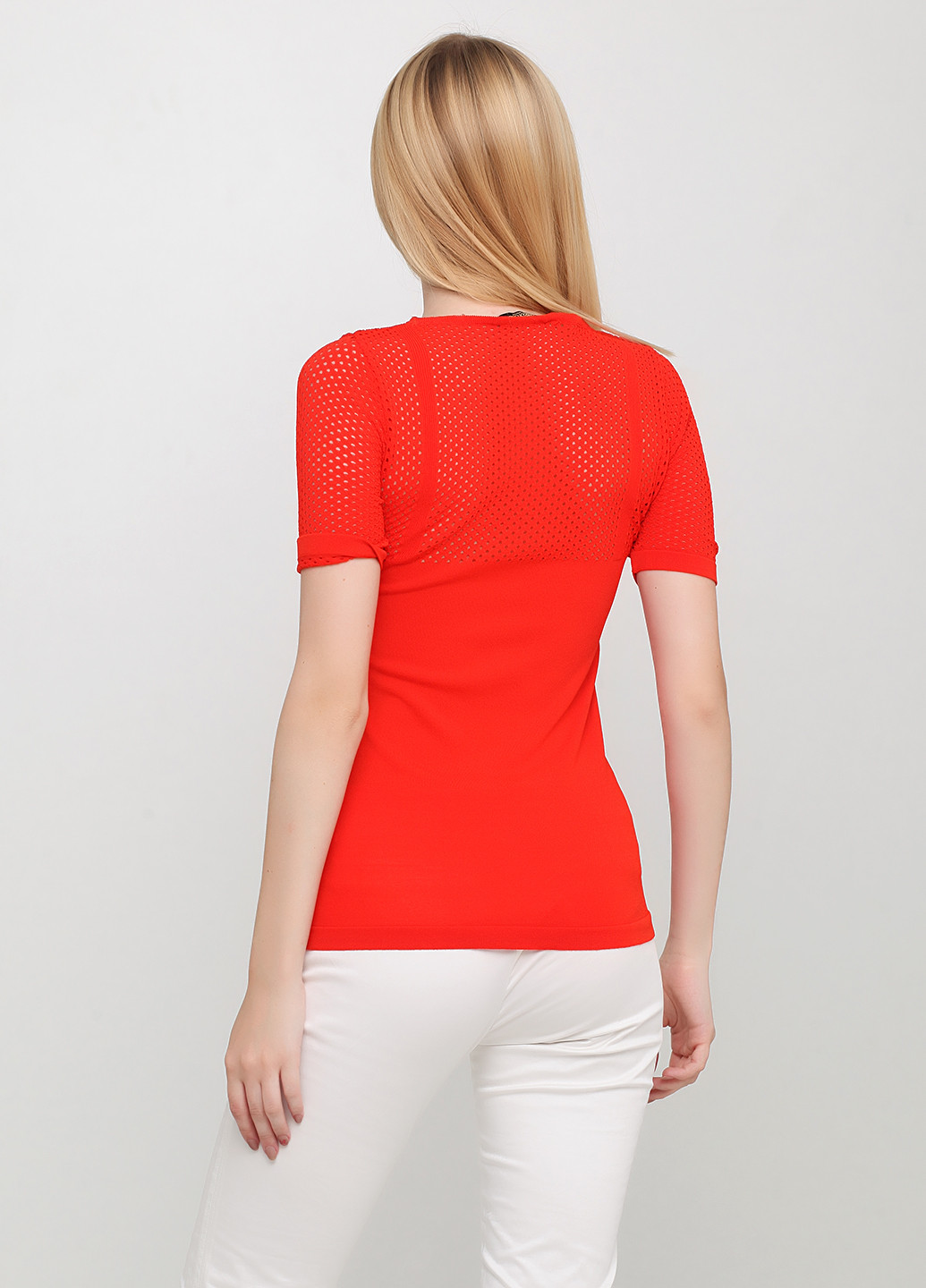 Оранжево-красная демисезонная блуза Sassofono