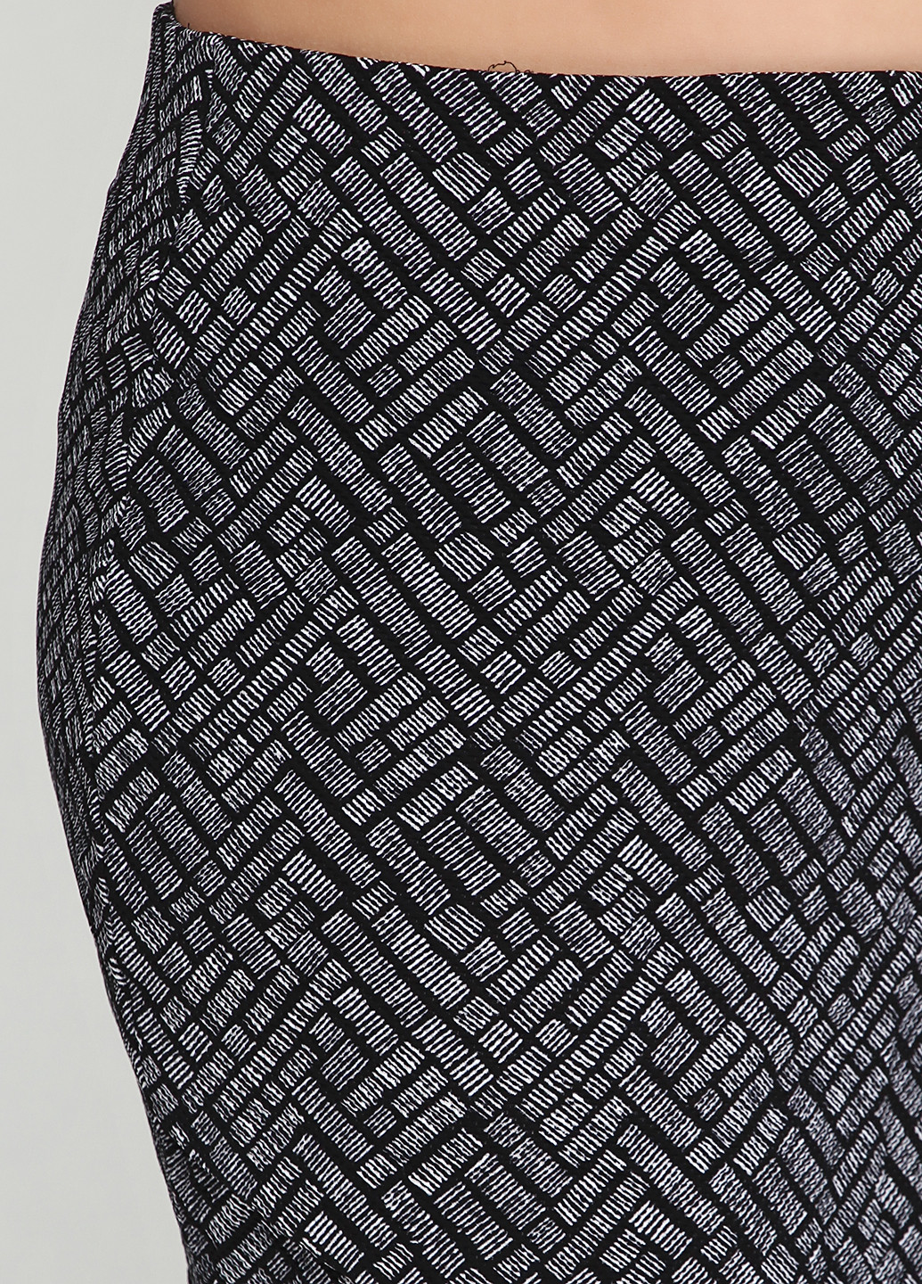 Черно-белая кэжуал с геометрическим узором юбка H&M мини