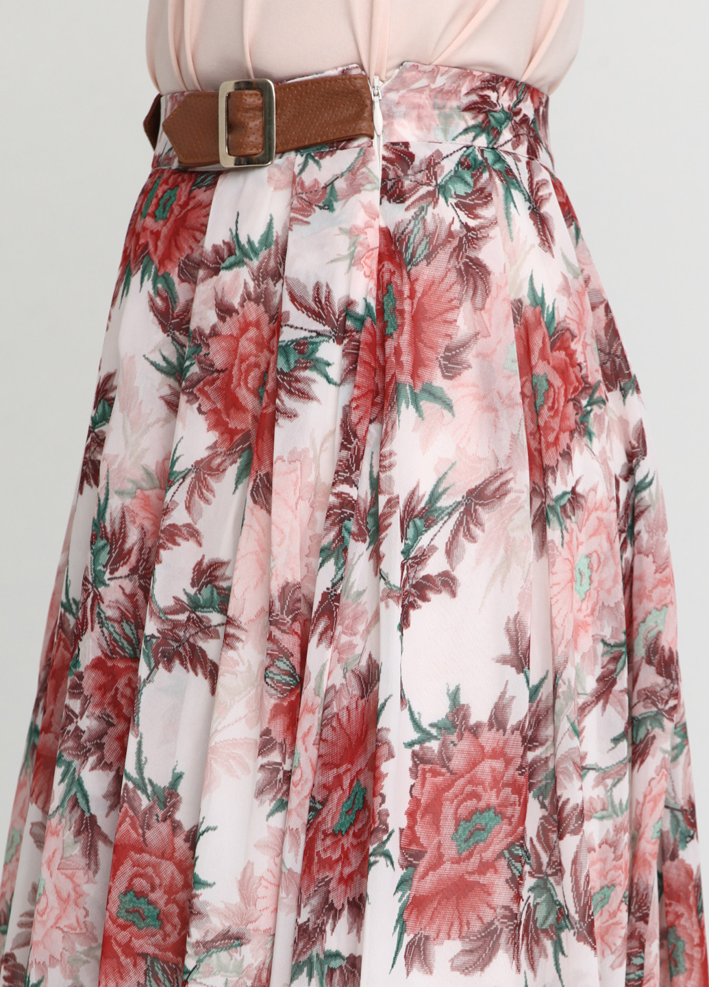 Молочная кэжуал цветочной расцветки юбка Sassofono макси