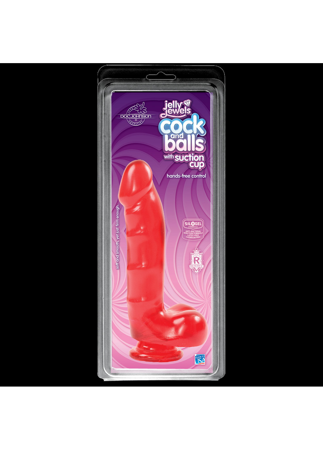 Фалоімітатор Jelly Jewels Cock & Balls Red, Doc Johnson (252022510)